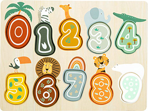 Ξύλινο Παζλ με Αριθμούς "Safari"