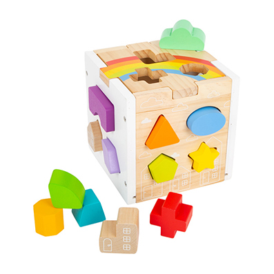 Ξύλινος Κύβος Σχημάτων "Ουράνιο Τόξο"