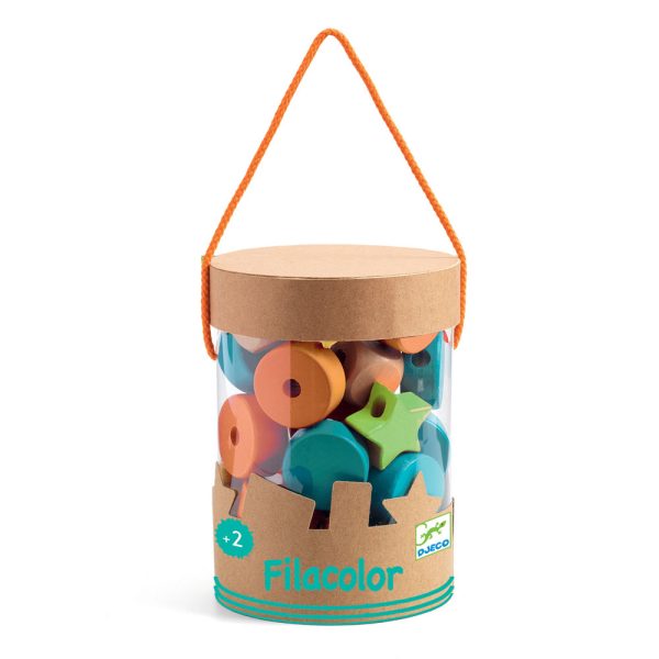 Djeco Εκπαιδευτικό παιχνίδι λεπτής κινητικότητας με κορδόνι 'Ξύλινες Χάντρες΄