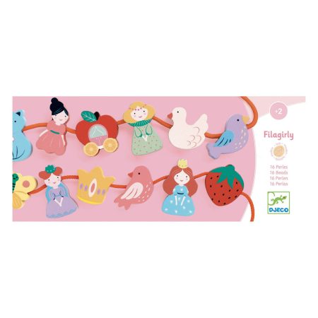 Djeco παιχνίδι λεπτής κινητικότητας με κορδόνι 'Πριγκίπισσες'