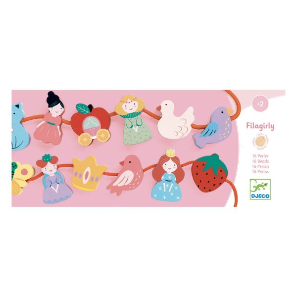 Djeco παιχνίδι λεπτής κινητικότητας με κορδόνι 'Πριγκίπισσες'