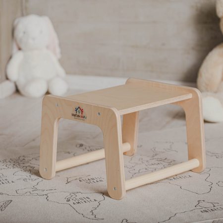 Σκαμπό Π  - Φυσκό χρώμα ξύλου 34Χ37Χ26