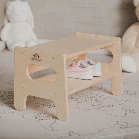 Σκαμπό-Παπουτσοθήκη Φυσικό χρώμα ξύλου 51Χ30Χ30 MAV0015