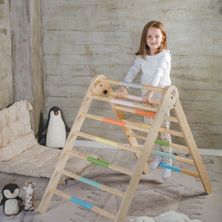 Τρίγωνο Αναρρίχησης (90εκ) με ρυθμιζόμενο ύψος (Παστέλ) Από Ξύλο Σημύδας MAV0030