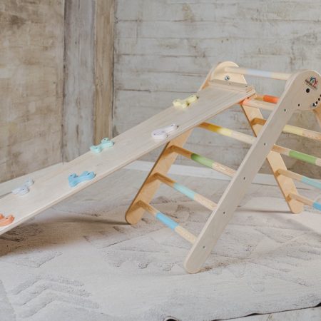 Τρίγωνο Αναρρίχησης (70εκ) με ρυθμιζόμενο ύψος Με σανίδα Αναρρίχησης (Παστέλ)