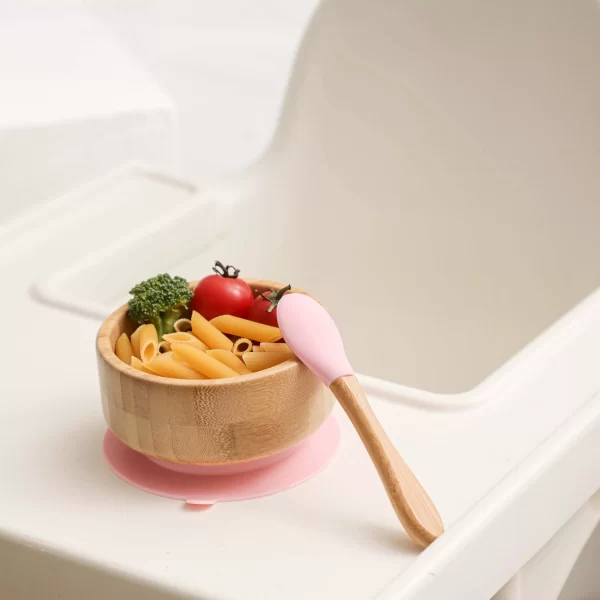 FreeOn Bamboo Μπολ με κουταλάκι (pink)