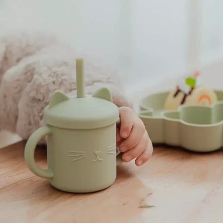 Ποτήρι Σιλικόνης με καλαμάκι (πράσινο)