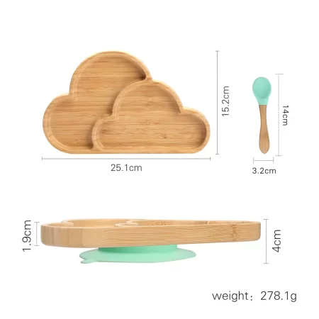 FreeOn Bamboo Πιάτο Σύννεφο με κουτάλι (mint)