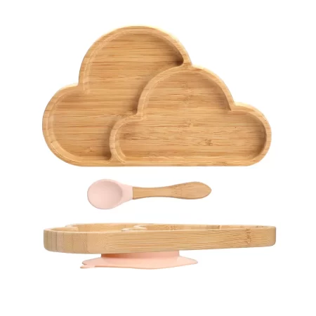 FreeOn Bamboo Πιάτο Σύννεφο με κουτάλι (peach)