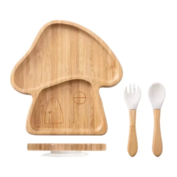 FreeOn Bamboo Πιάτο Mushroom με κουτάλι & πιρούνι (marble)