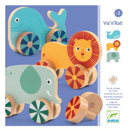 Djeco Ξύλινο εκπαιδευτικό παιχνίδι λεπτής κινητικότητας Βιδώνω ρόδες...