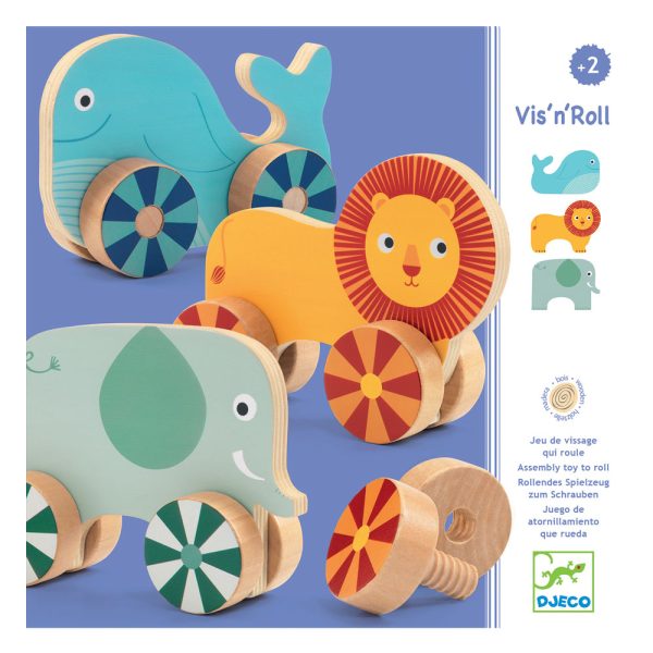 Djeco Ξύλινο εκπαιδευτικό παιχνίδι λεπτής κινητικότητας Βιδώνω ρόδες...