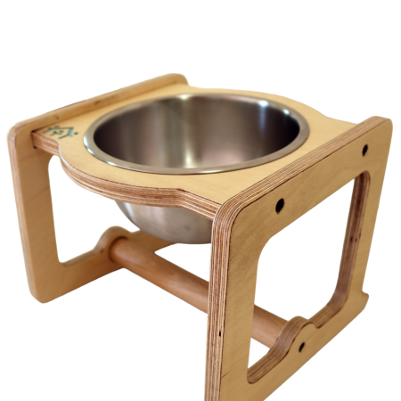 Ξύλινη Βάση Ταΐσματος με Μονό Μεταλλικό Μπολ 1300ml.