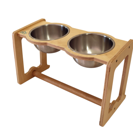 Ξύλινη Βάση Ταΐσματος με Μεταλλικό Μπολ 2 Χ1300ml.