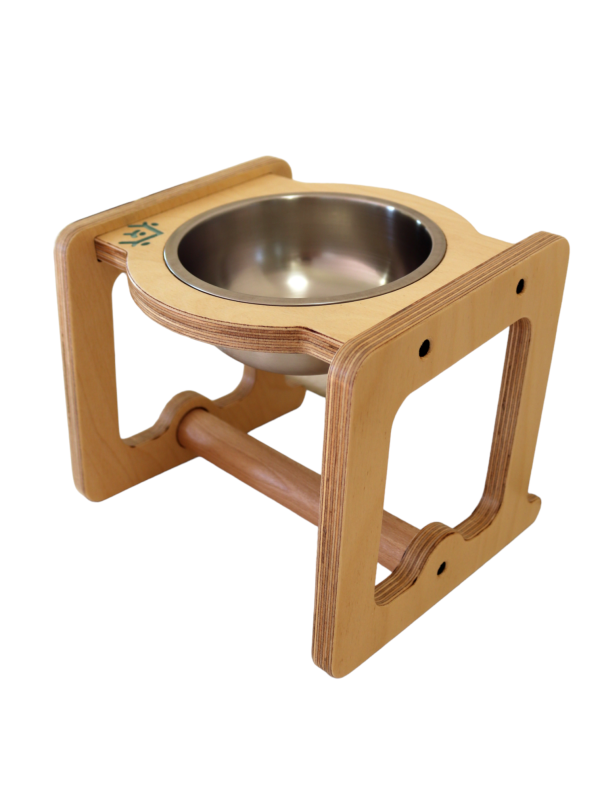 Ξύλινη Βάση Ταΐσματος με Μονό Μεταλλικό Μπολ 650ml.