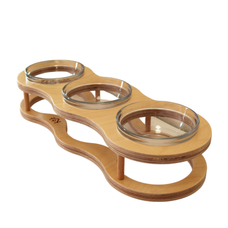 Ξύλινη Βάση Ταΐσματος με Τριπλό Ring